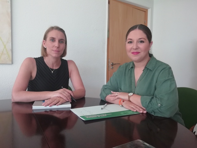 Con la delegada territorial de Turismo, Regeneración, Justicia y Administración Local de la Junta de Andalucía en Jaén